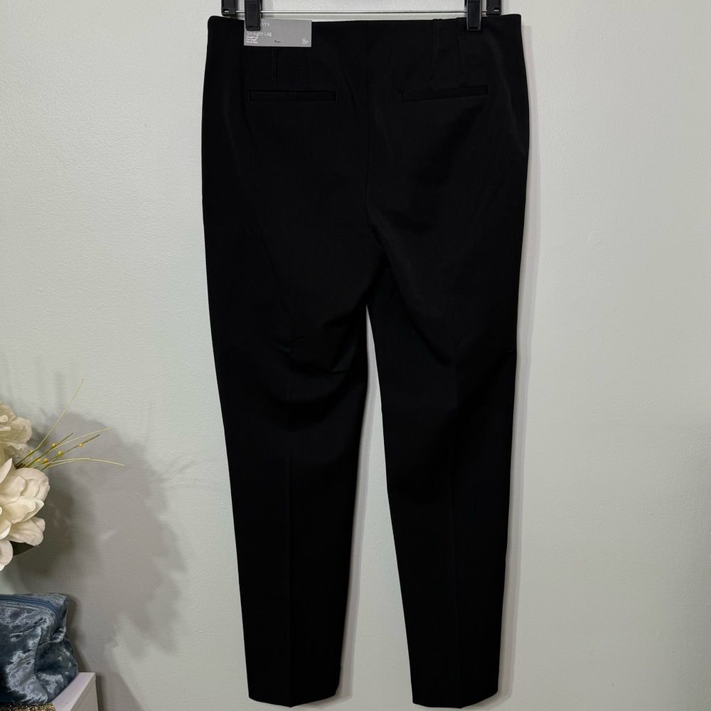 Talbots Bi-Stretch Straight Leg Pant Black Dress Pants 8 Petite 8P NWT - Picture 3 of 10